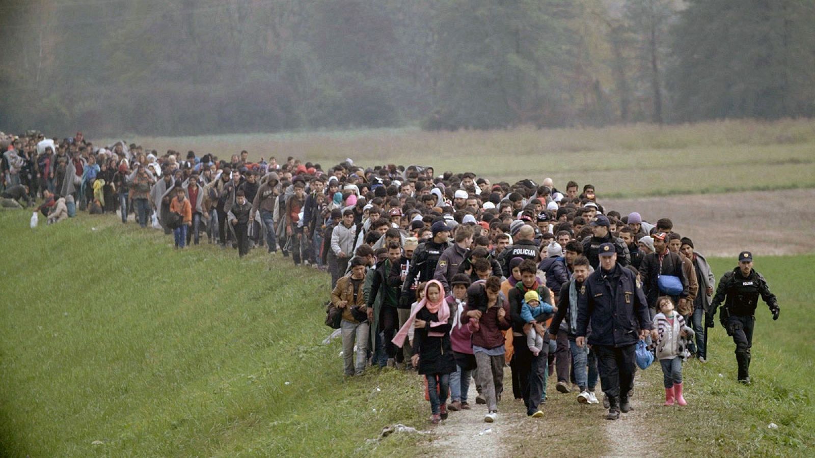 Refugiados sirios que huyen de la guerra