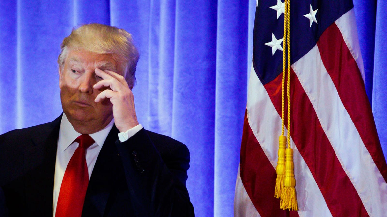Donald Trump,durante una rueda de prensa en Nueva York.