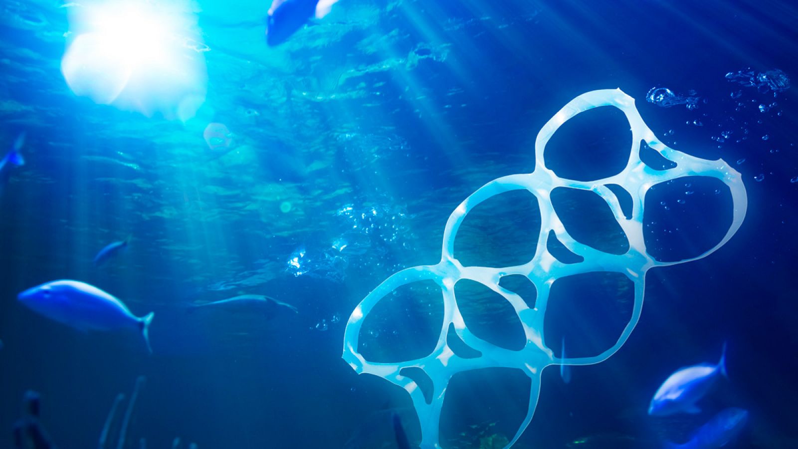 Un plástico en el fondo del mar