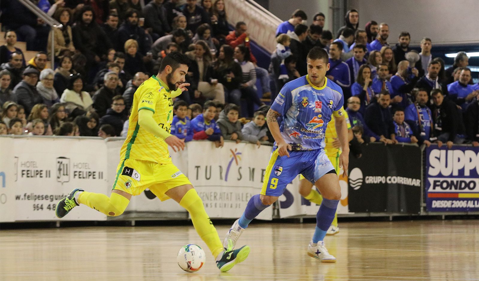 Imagen del último duelo liguero entre Jaén Paraíso Interior y Peñíscola RehabMedic.