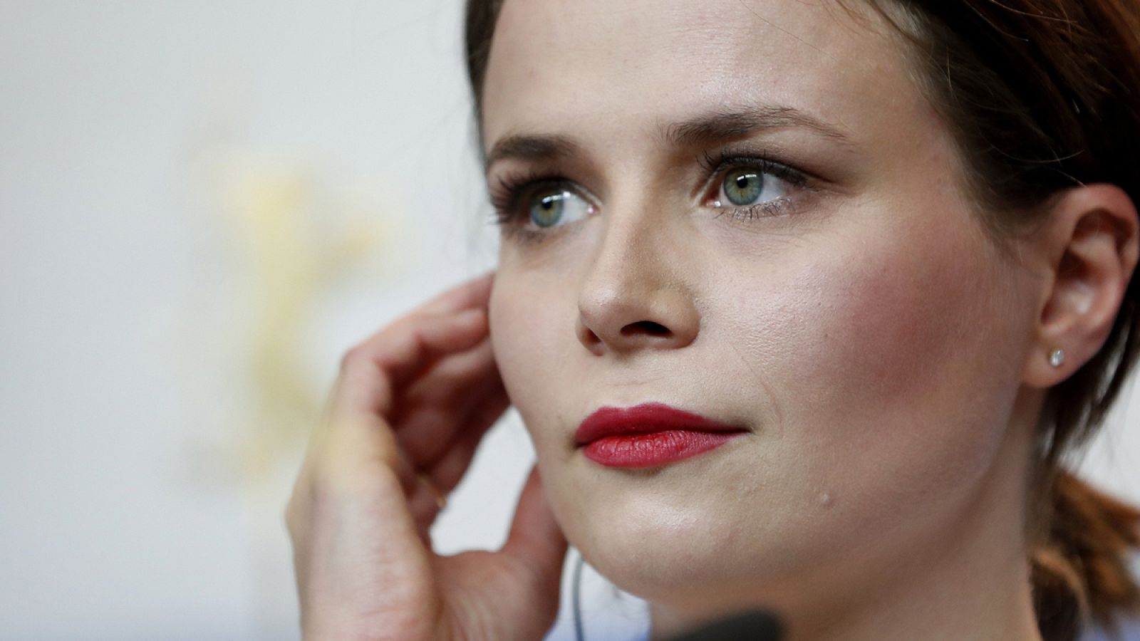 La actriz rumana Diana Cavallioti en la presentación de 'Ana, Mon Amour'.