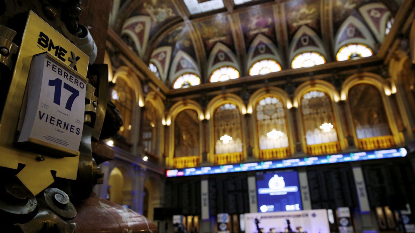 Imagen de la Bolsa de Madrid este viernes 17 de febrero