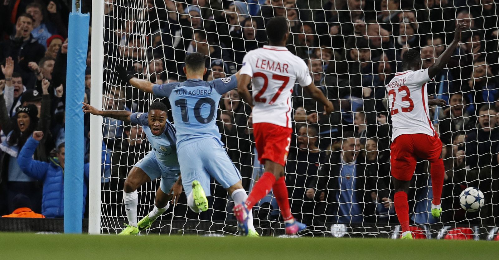 Sterling celebra el gol anotado ante el Mónaco.