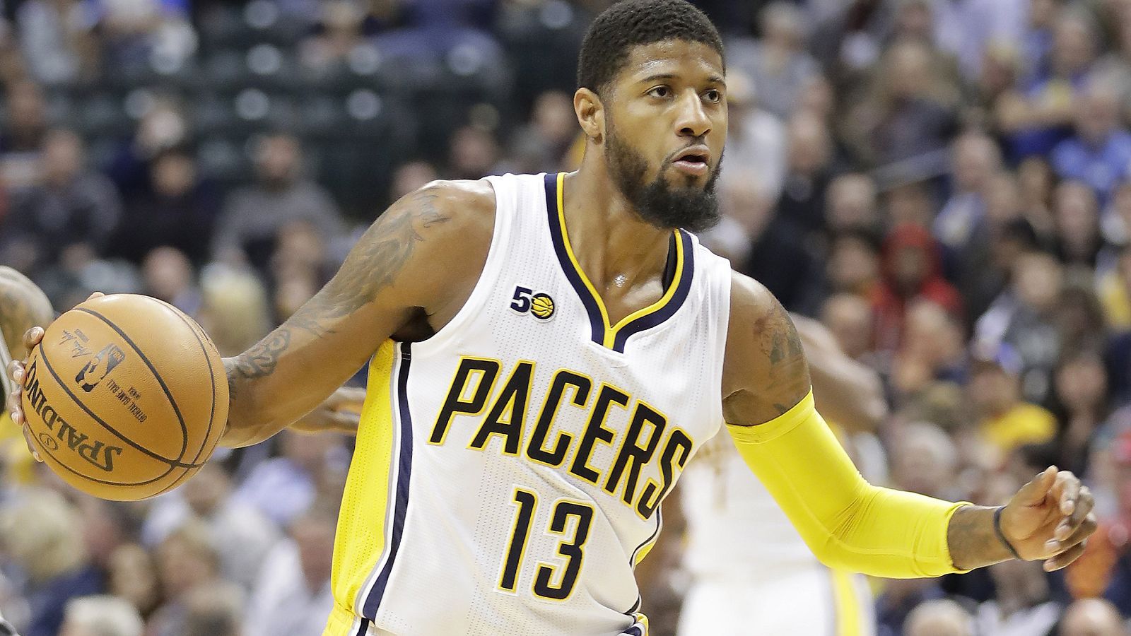 Paul George, en un partido con los Pacers