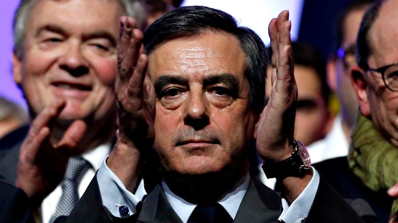 El candidato de la derecha francesa a las elecciones presidenciales, François Fillon, en un mitin reciente