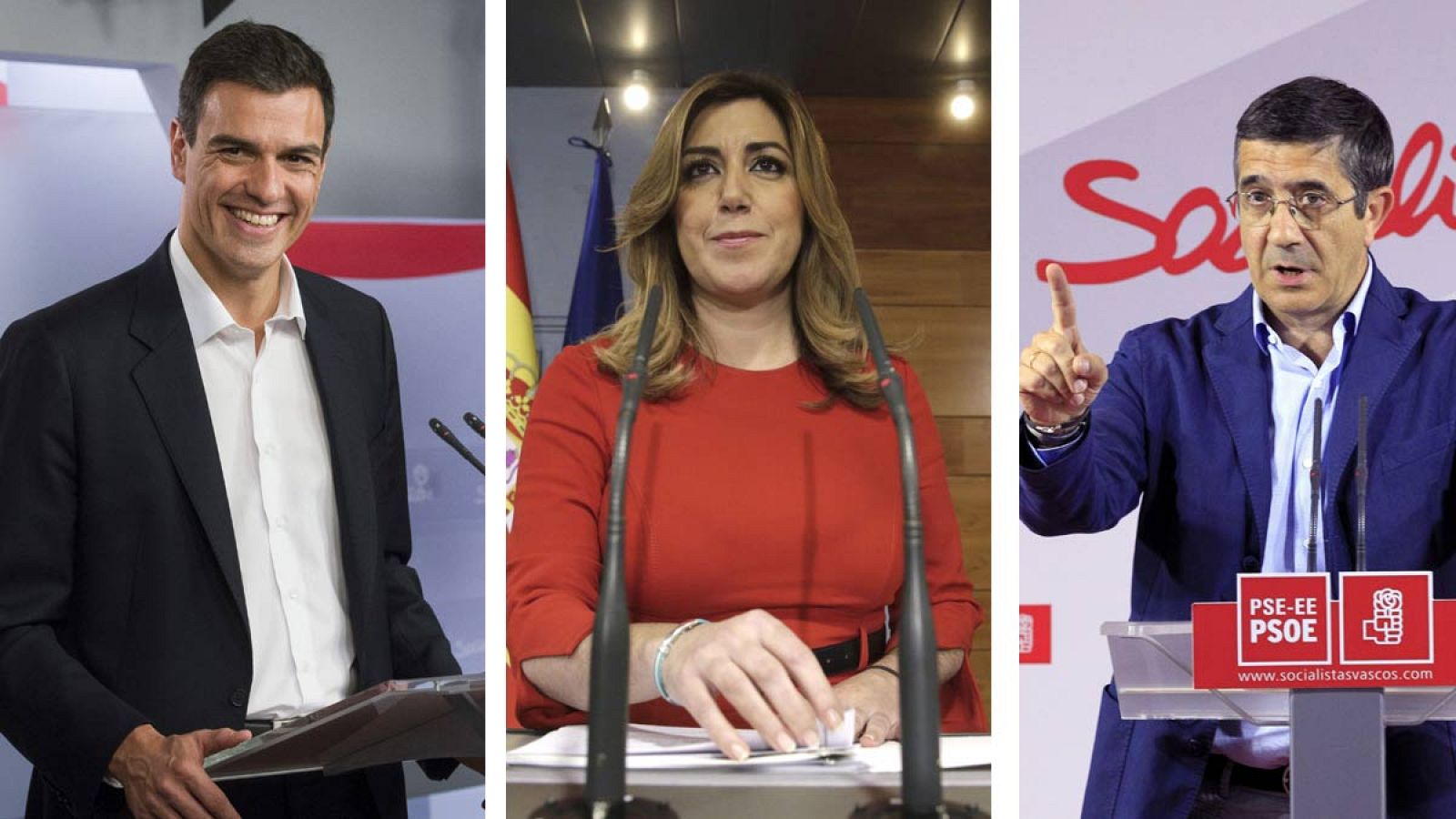 Pedro Sánchez, Susana Díaz y Patxi López