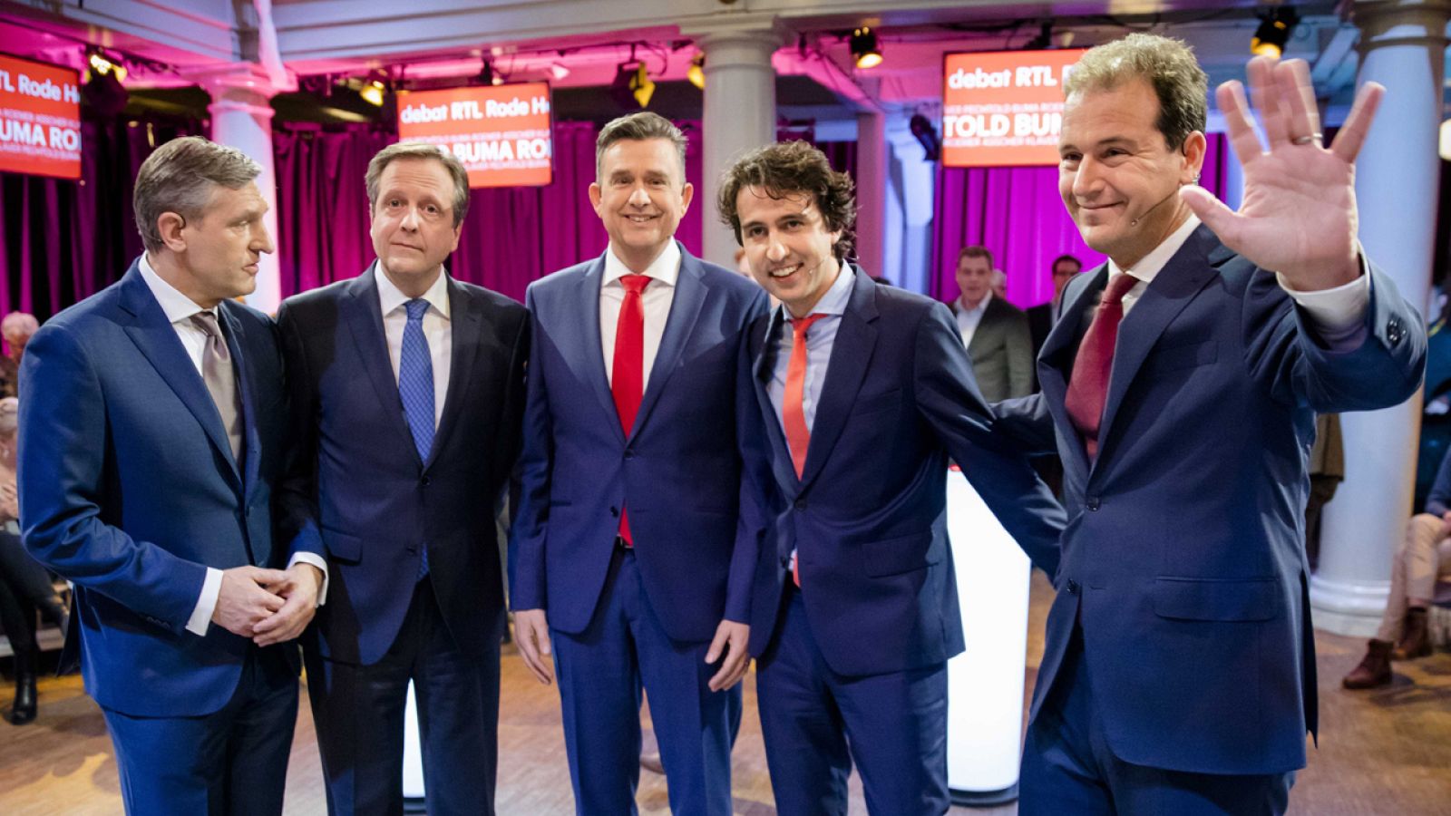 Los políticos participantes en el debate electoral organizado en Holanda por la cadena RTL