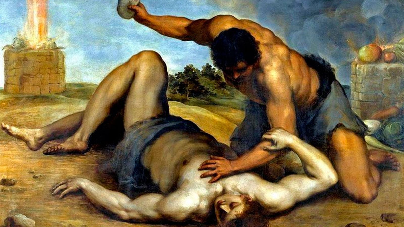 'Cain asesinando a Abel' de Jacopo Palma, del año 1590