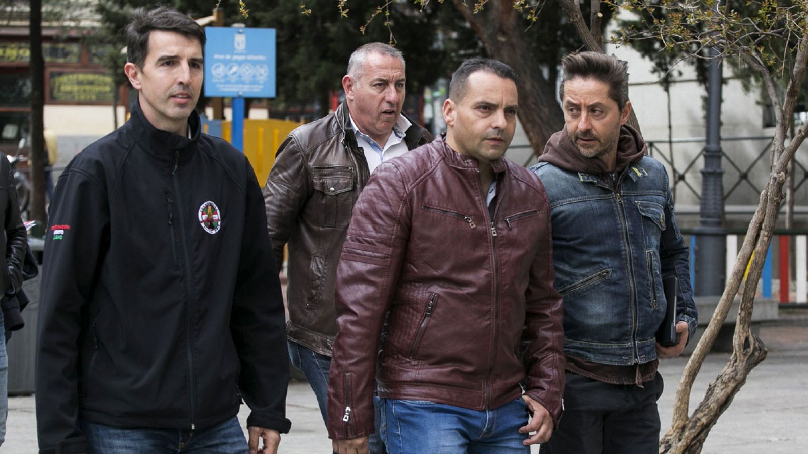 El coordinador general de la Coordinadora Estatal de Estibadores Portuarios, Antolín Goya, a su llegada a la reunión con la patronal Anesco para buscar un acuerdo en torno a la última propuesta del Gobierno