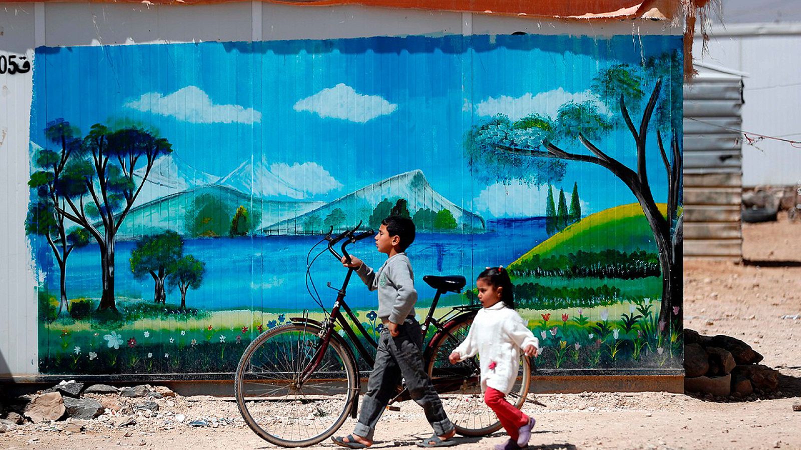 Refugiados sirios en el campo de Zaatari, en Jordania