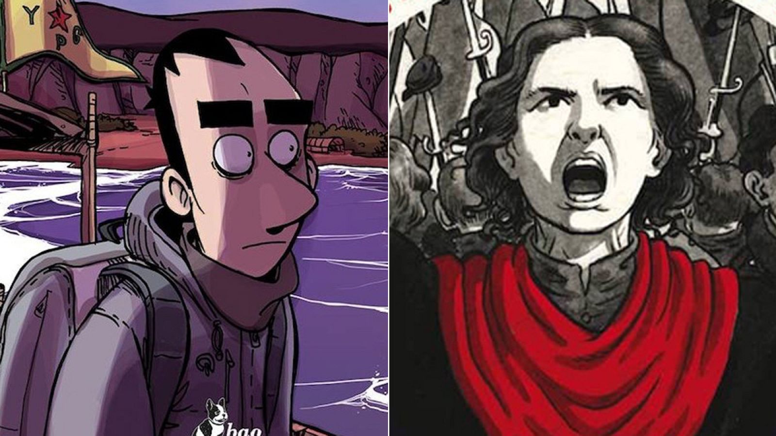 Fragmentos de las portadas de 'Kobane calling' y 'La virgen roja'