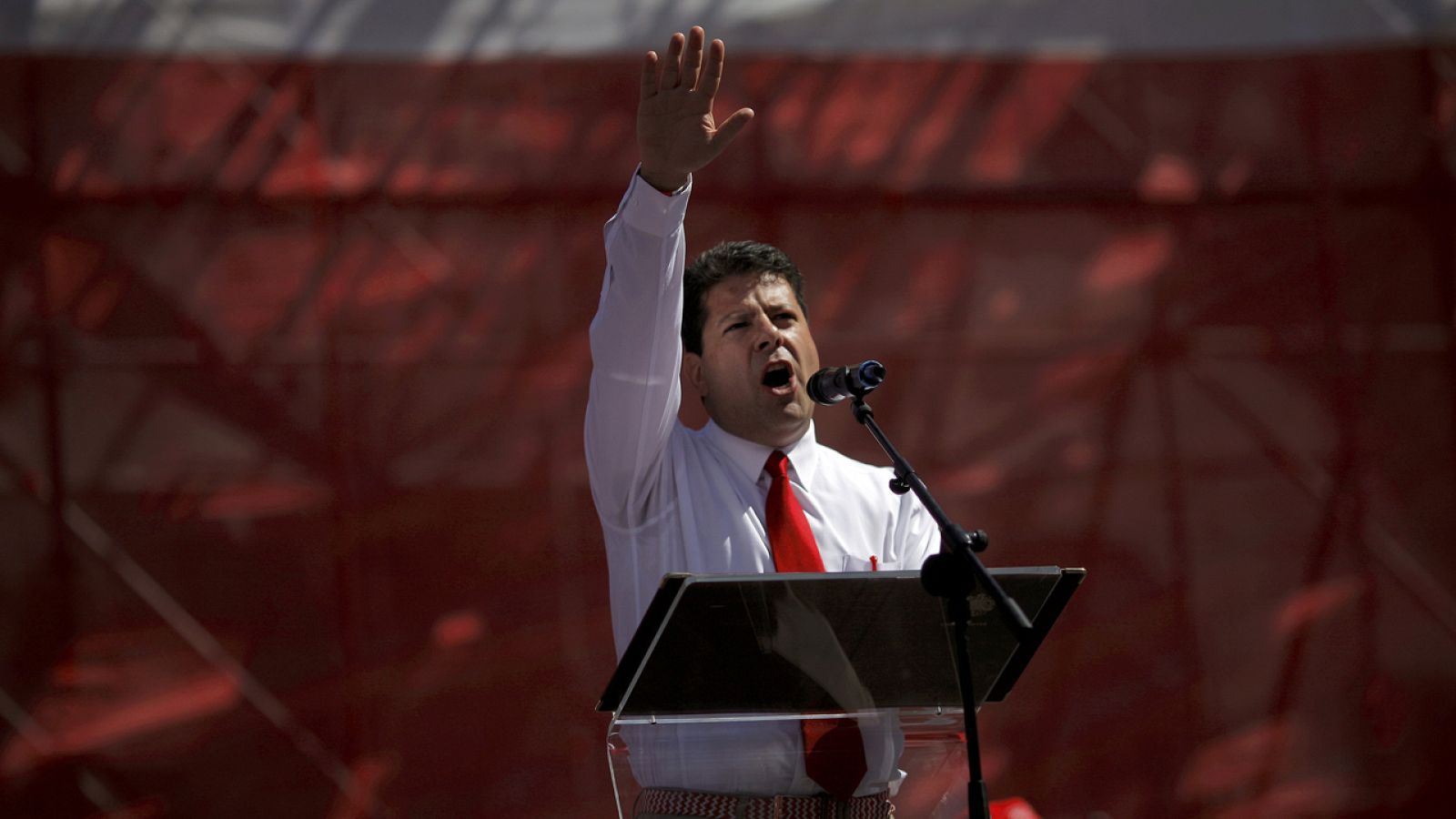El ministro principal de Gibaraltar Fabián Picardo durante un discurso el Día Nacional de Gibraltar, (imagen de archivo)