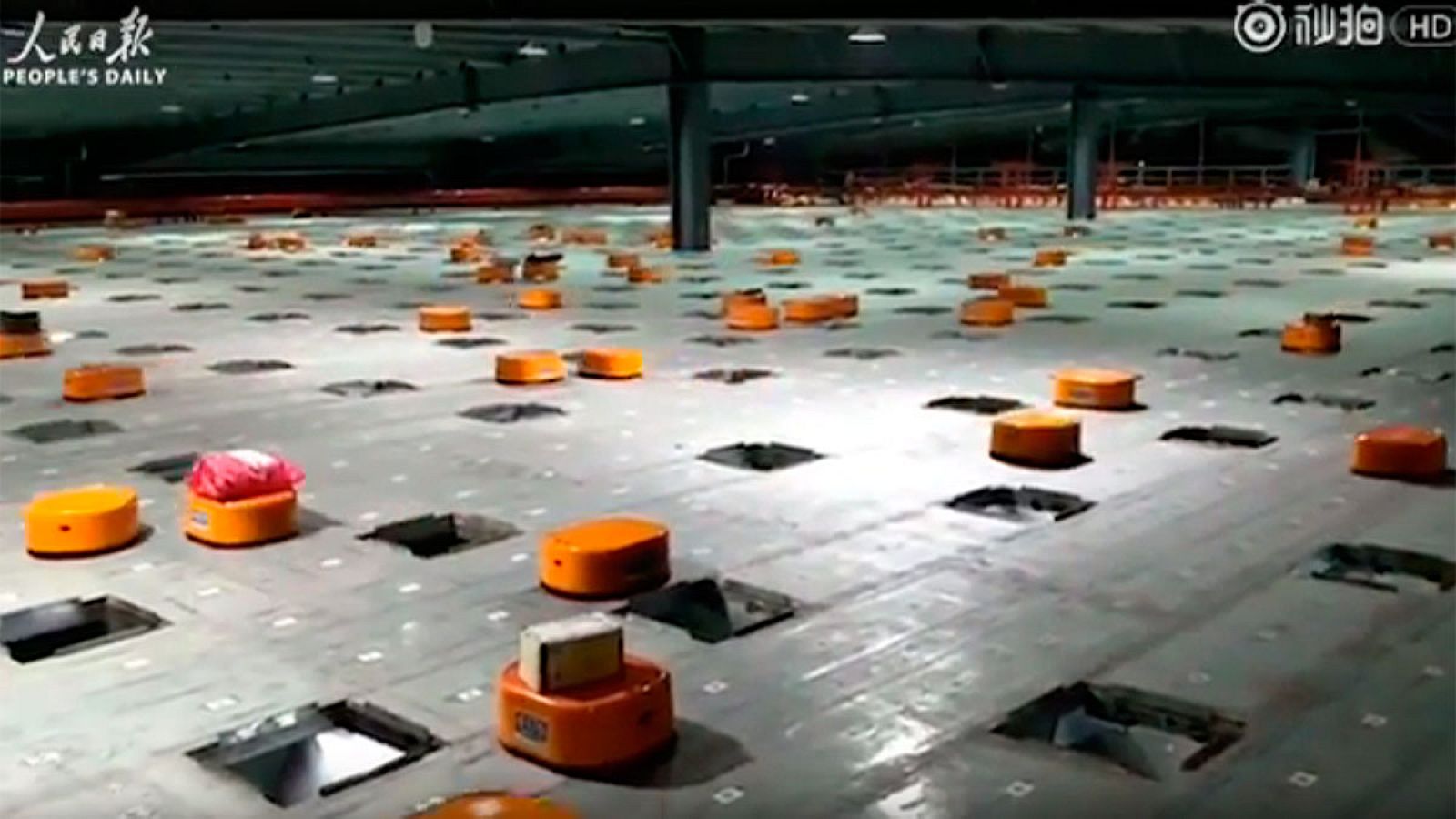 Imagen de la empresa de paquetería tomada de un vídeo de el Diario del Pueblo