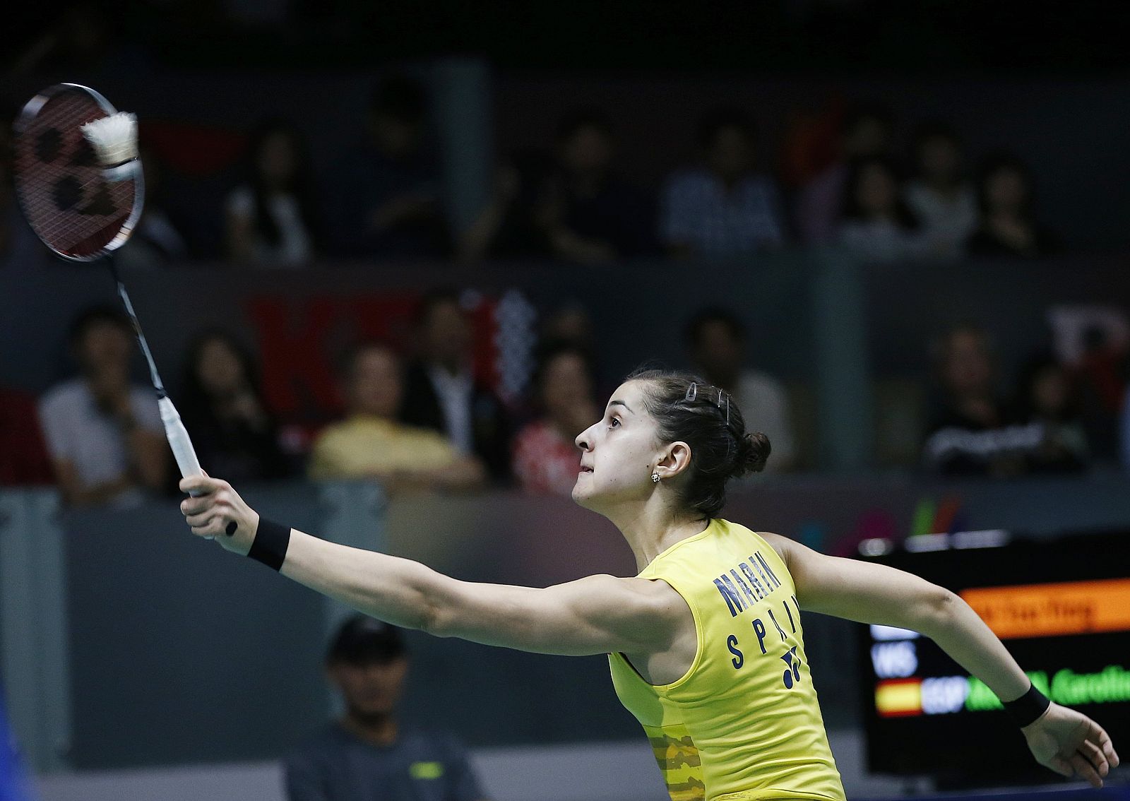 Carolina Marin durante la final perdida ante Tai Tsu Ying.