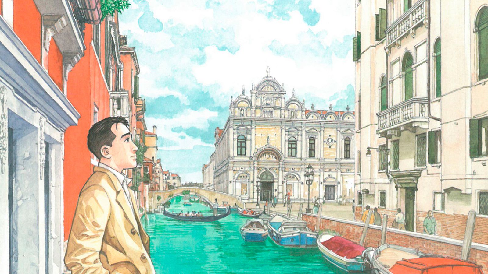 Fragmento de la portada de 'Jiro Taniguchi: Venecia'
