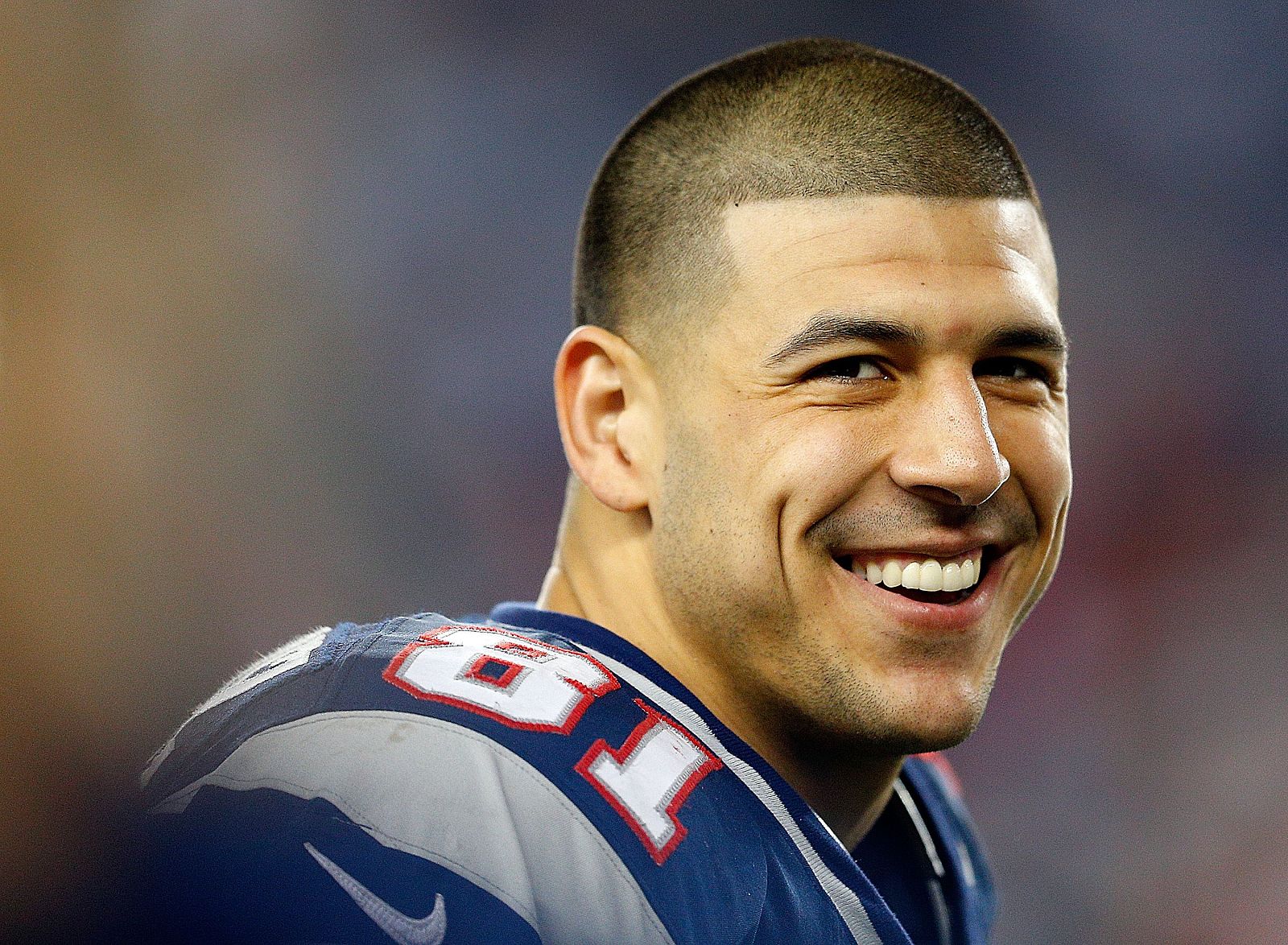 Foto de archivo de Aaron Hernandez con los New England Patriots.