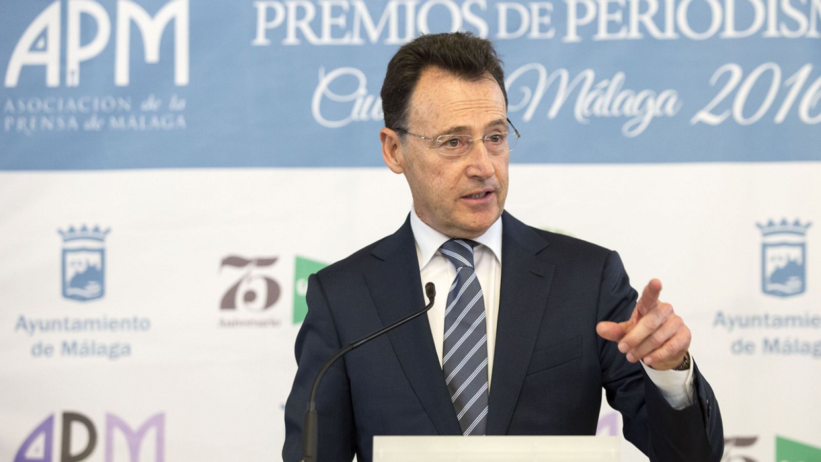 El periodista y presentador Matías Prats Luque en una imagen de 2016 ha tras recoger el Premio de Periodismo Ciudad de Málaga.
