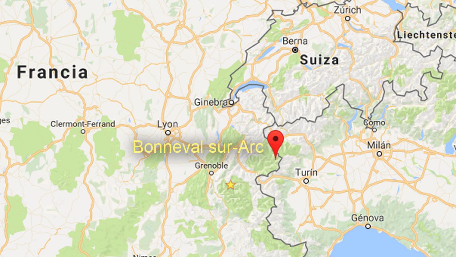 Localidad de Bonneval sur-Arc en la región de Saboya en los Alpes franceses