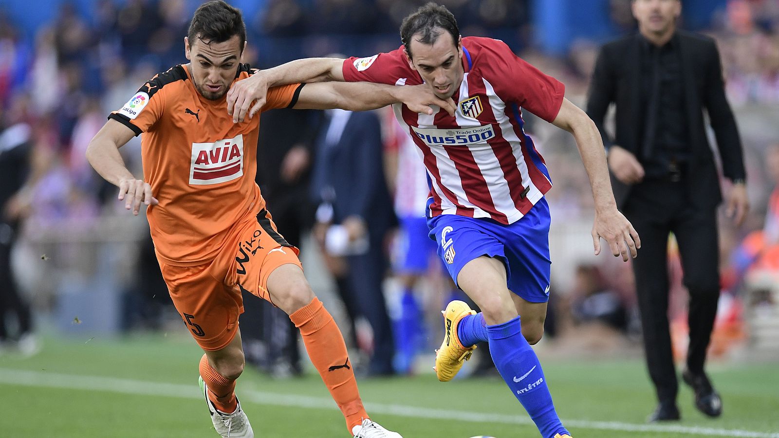 Godín, en el partido contra el Eibar