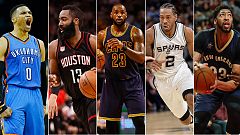 LeBron James y James Harden encabezan el quinteto del año en la NBA