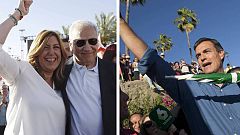 DDíaz y Sánchez se miden en Sevilla y se erigen como el "verdadero PSOE" que prometen "unir" tras las primarias
