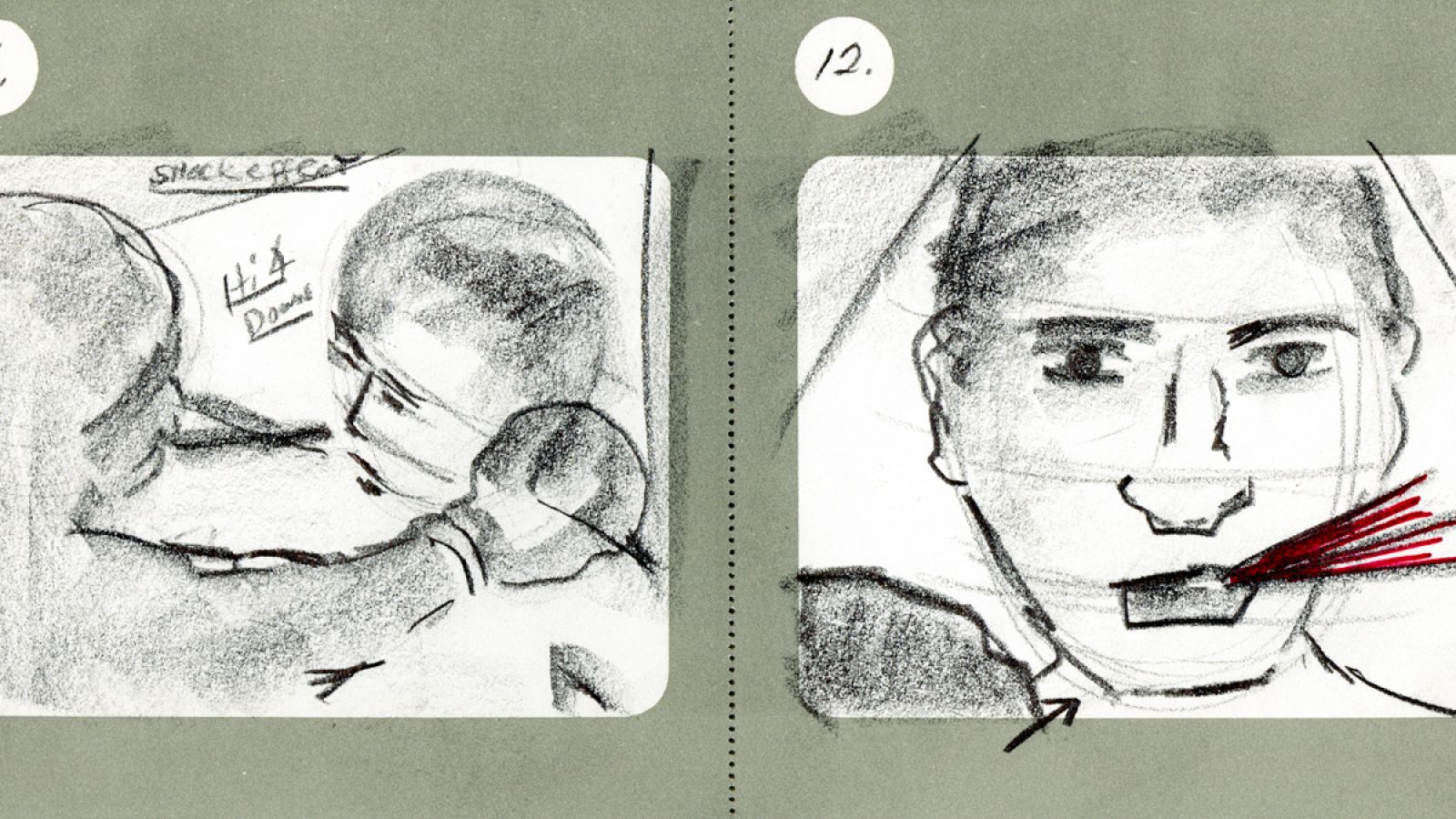Storyboard de 'Toro salvaje', © Dibujo: Martin Scorsese. Martin Scorsese Collection, New York.