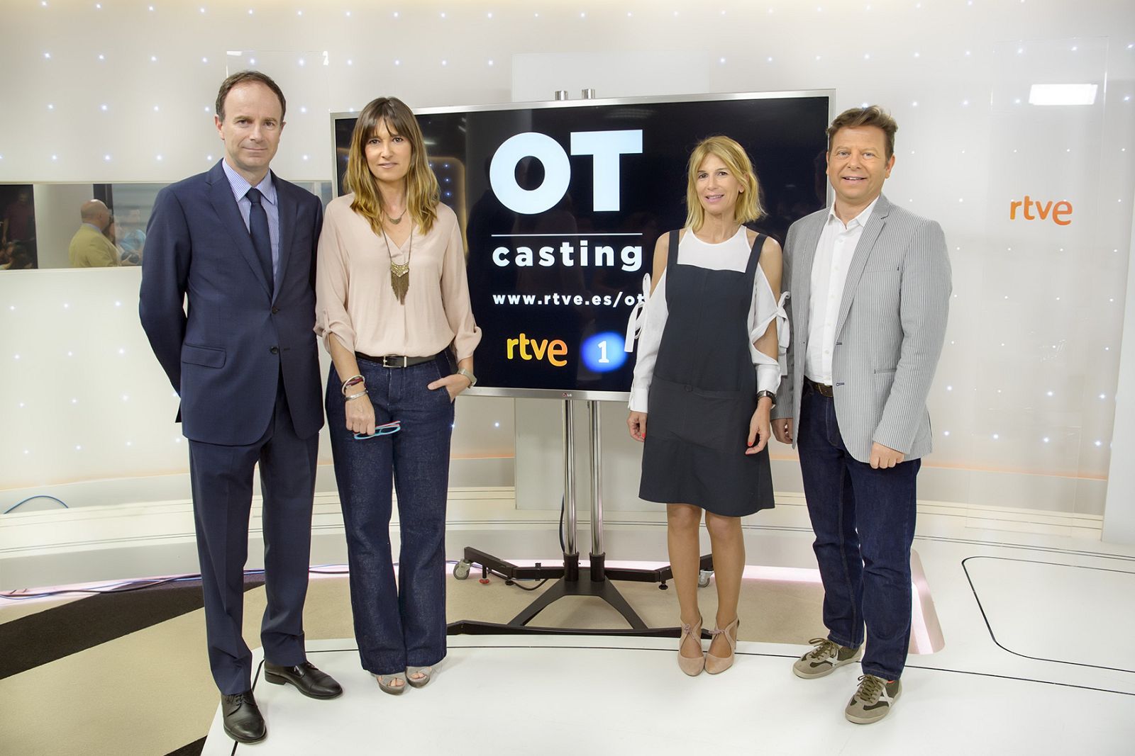 Toni Sevilla, Noemí Galera, María José Bultó y Tinet Rubira durante la presentación de OT