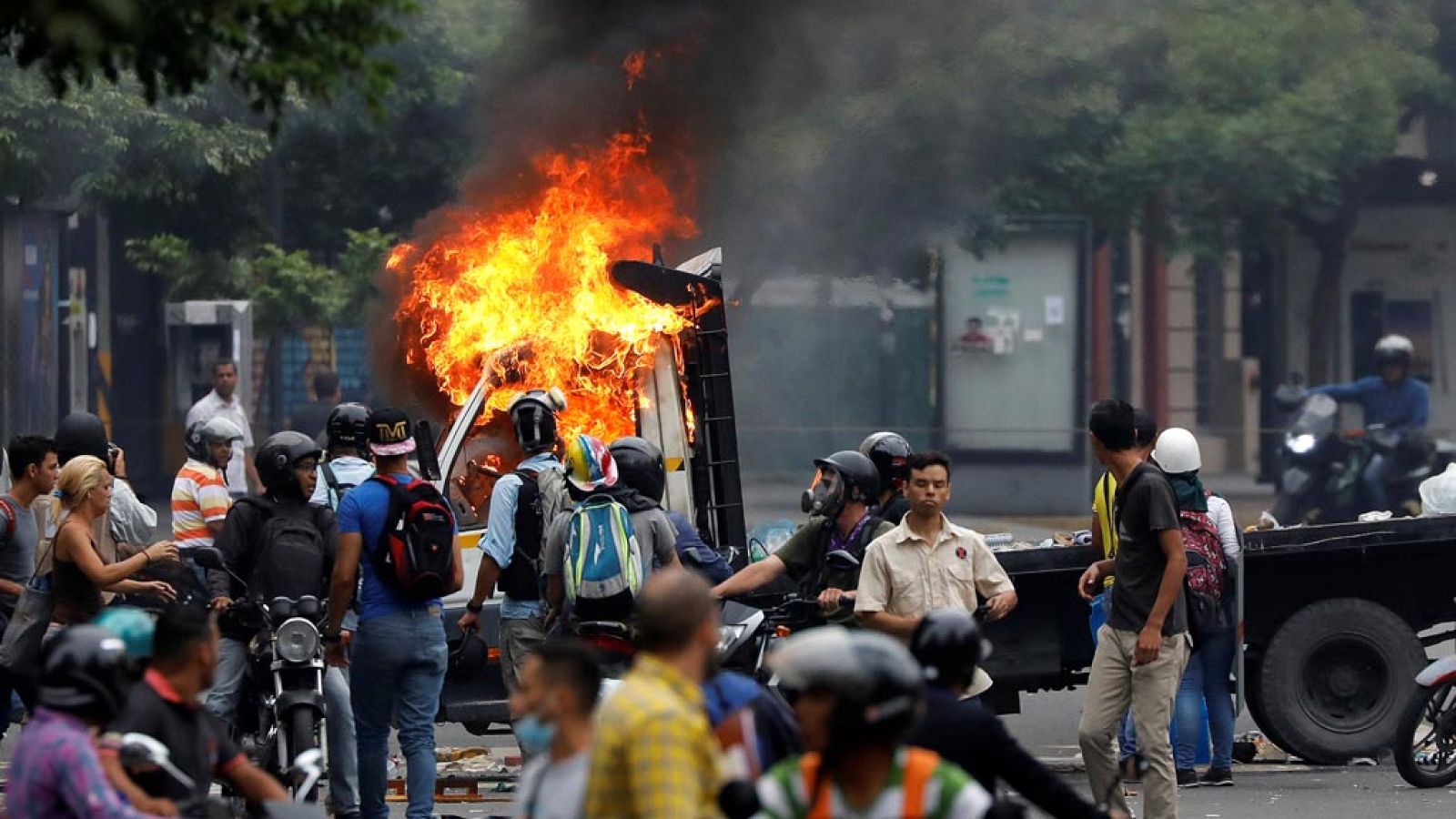 Imagen de las protestas de este miércoles en Caracas