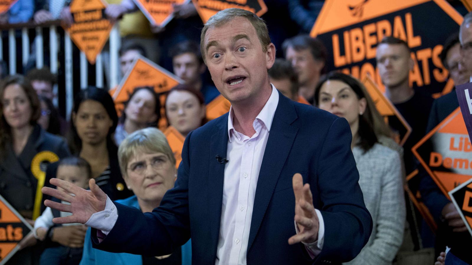 Farron en un acto de campaña en Londres en abril pasado