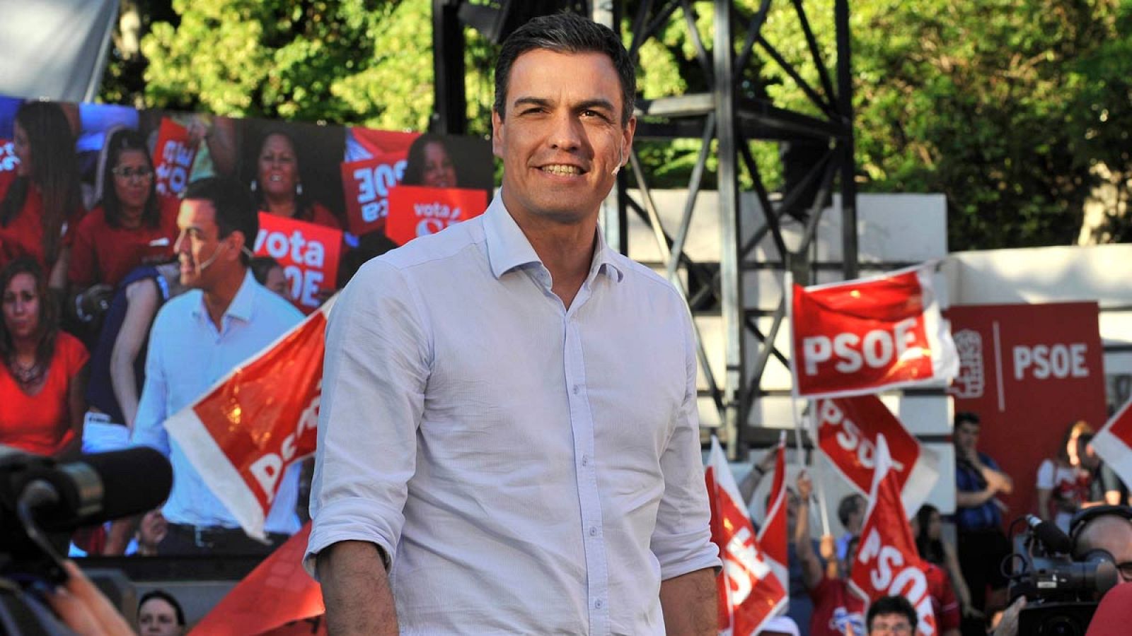 Pedro Sanchez, en un mitin de la campaña de primarias
