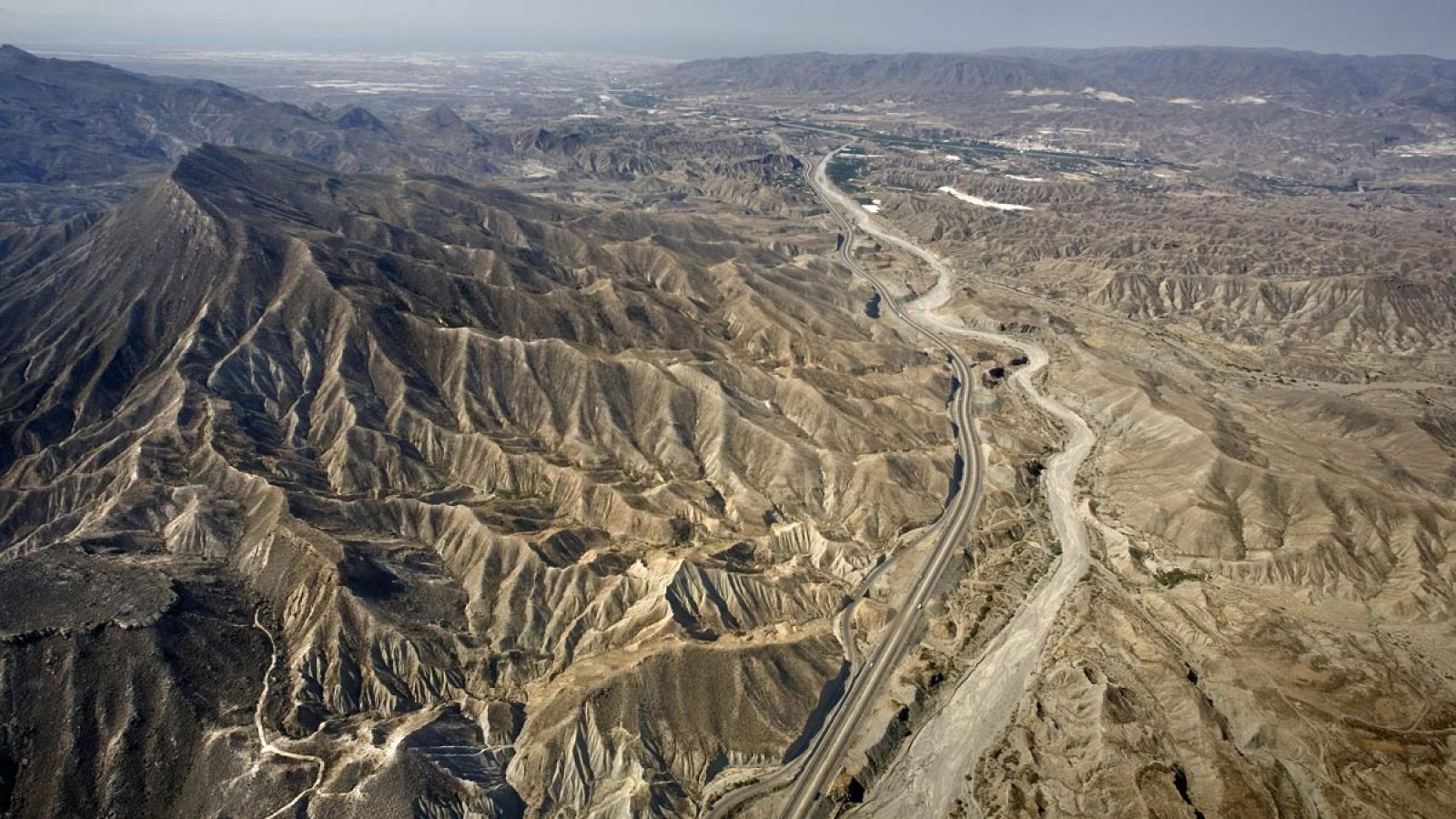 Vista aérea del desierto de Tabernas (Almería).