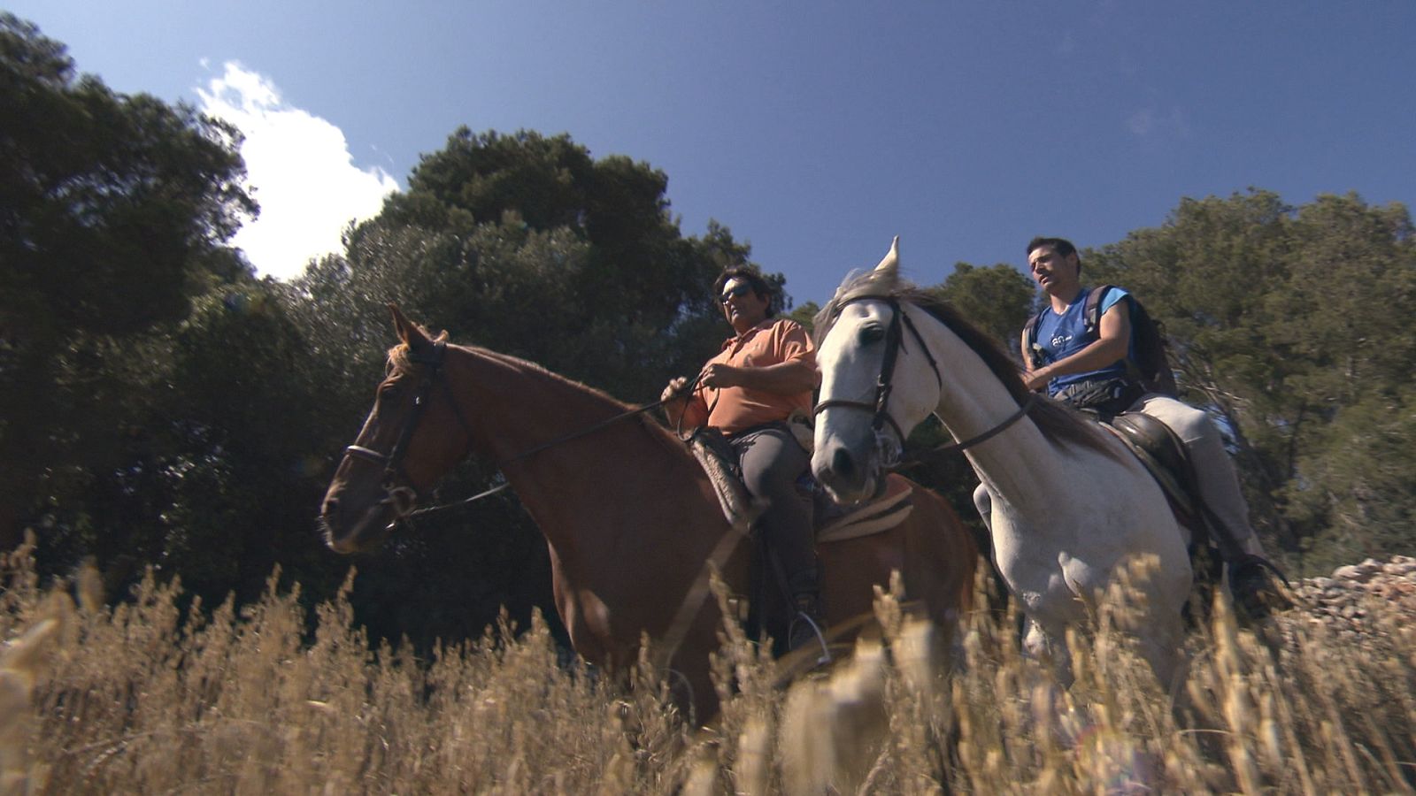 A caballo hacia Cala Mitjana, para empezar la ruta