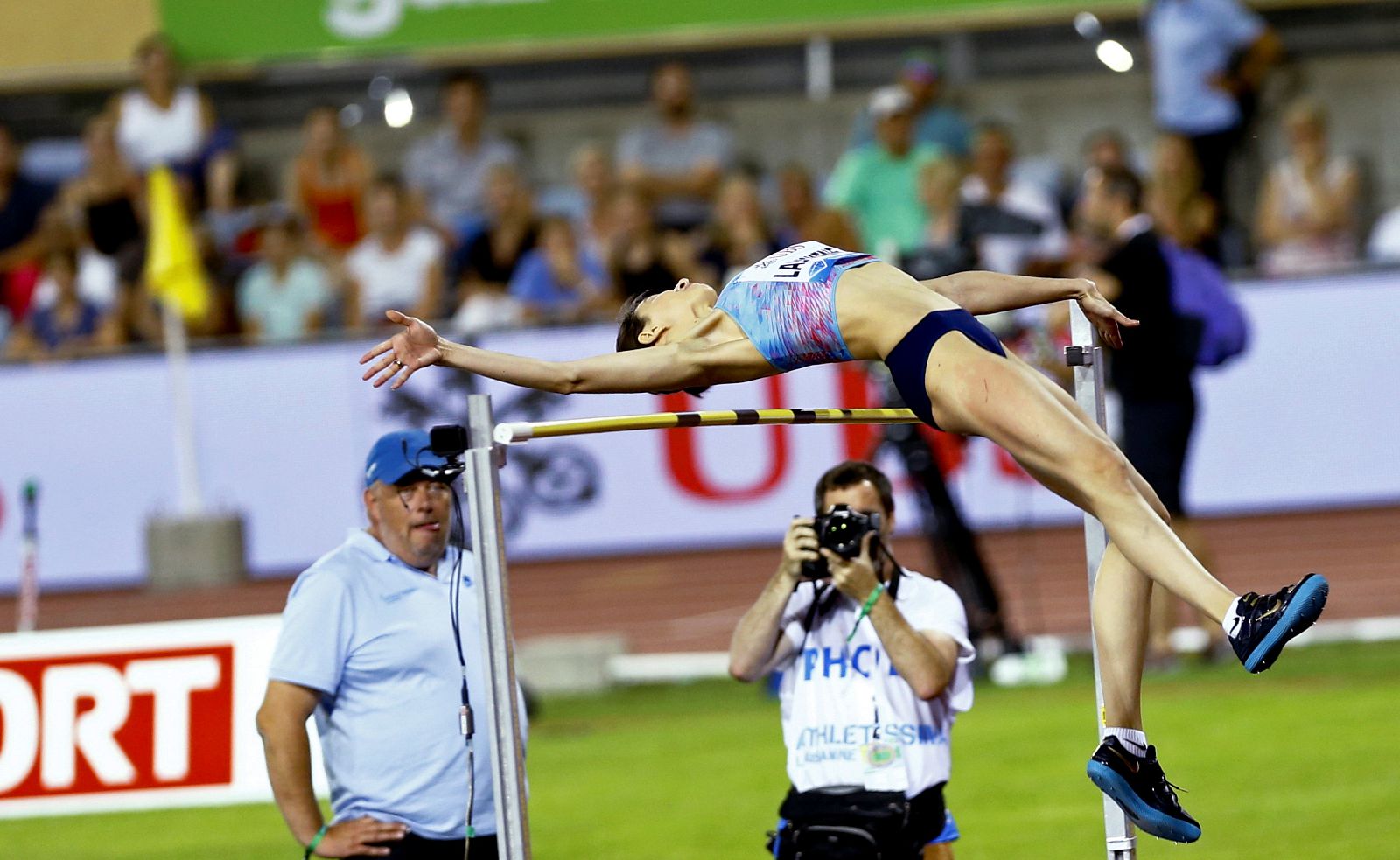 Mariya Lasitskene salta en Lausana