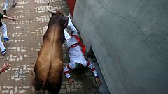 Tercer encierro muy rápido con un toro adelantado de Puerto de San Lorenzo