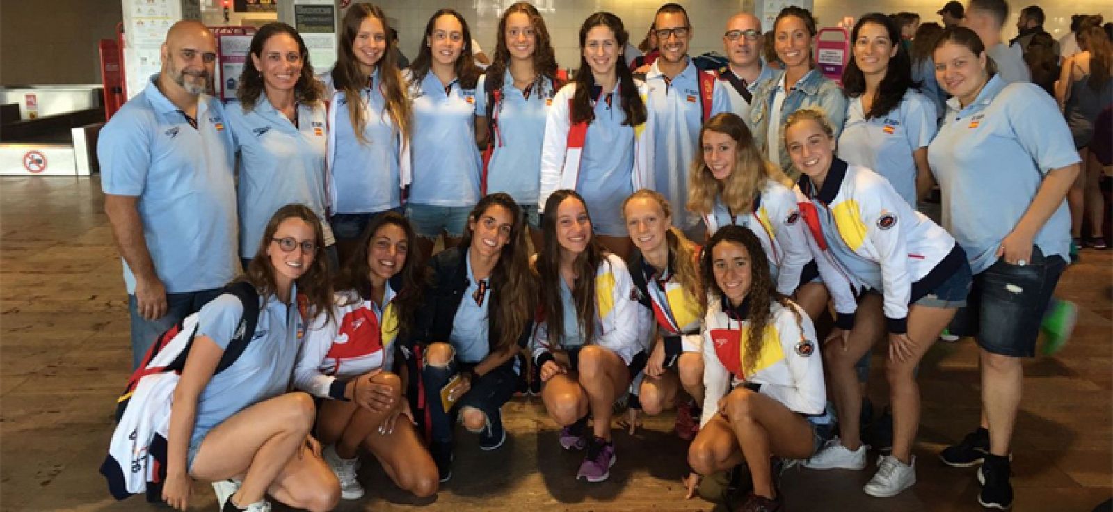 El equipo español de sincronizada antes de viajar a Budapest