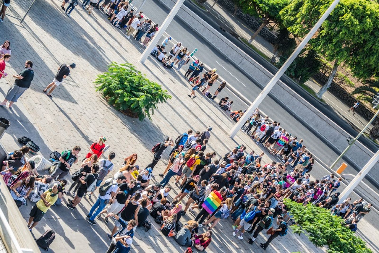 Cola de visitantes para acceder a TLP Tenerife 2017