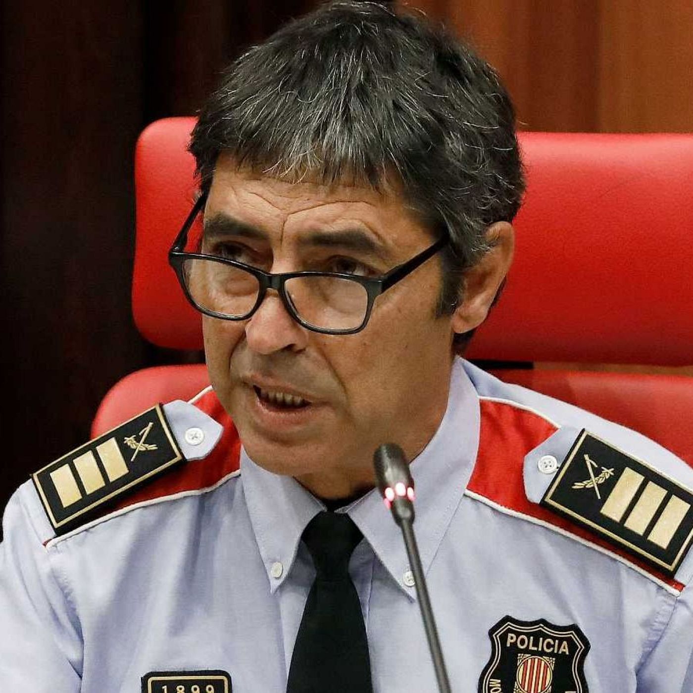 El major Josep Lluís Trapero, excap dels Mossos d'Esquadra, durant una compareixença al Parlament