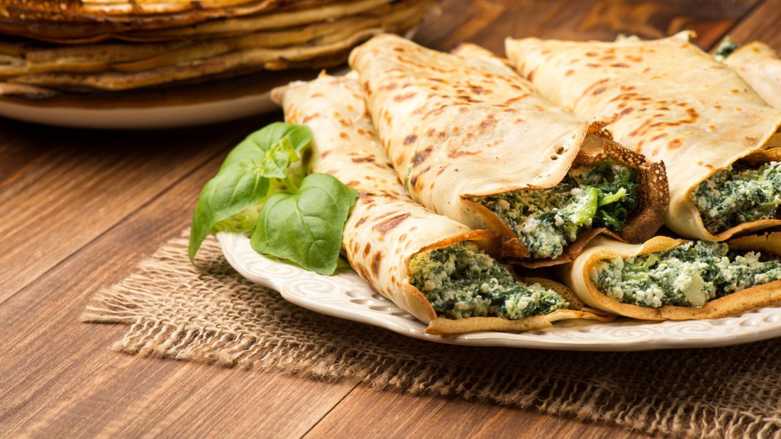 Receta de tortilla rellena de verduras cremosas