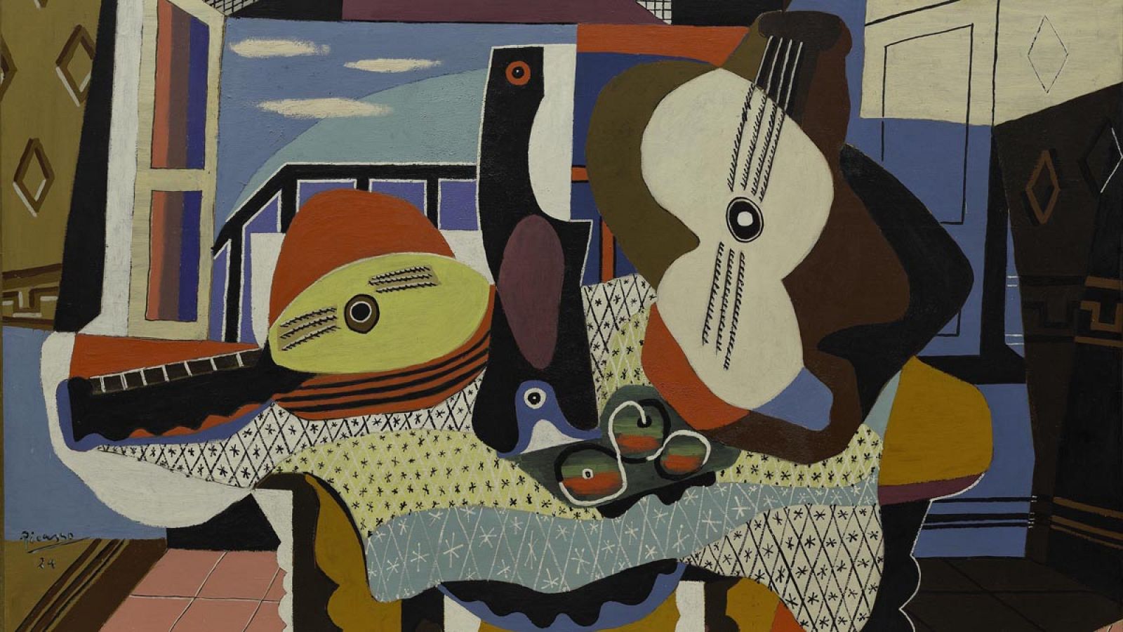 'Mandolina y guitarra' de Picasso, una de las obras de las que se puede disfrutar en la exposición sobre el genio malagueño en el  Reina Sofía