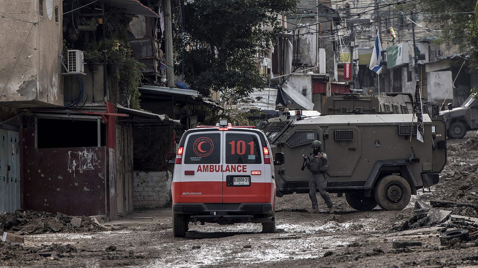 Imagen de una ambulancia en Cisjordania