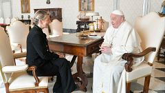 Díaz y el papa hablan de desigualdad social y de reducir la jornada laboral: "Es el mejor embajador del trabajo decente"
