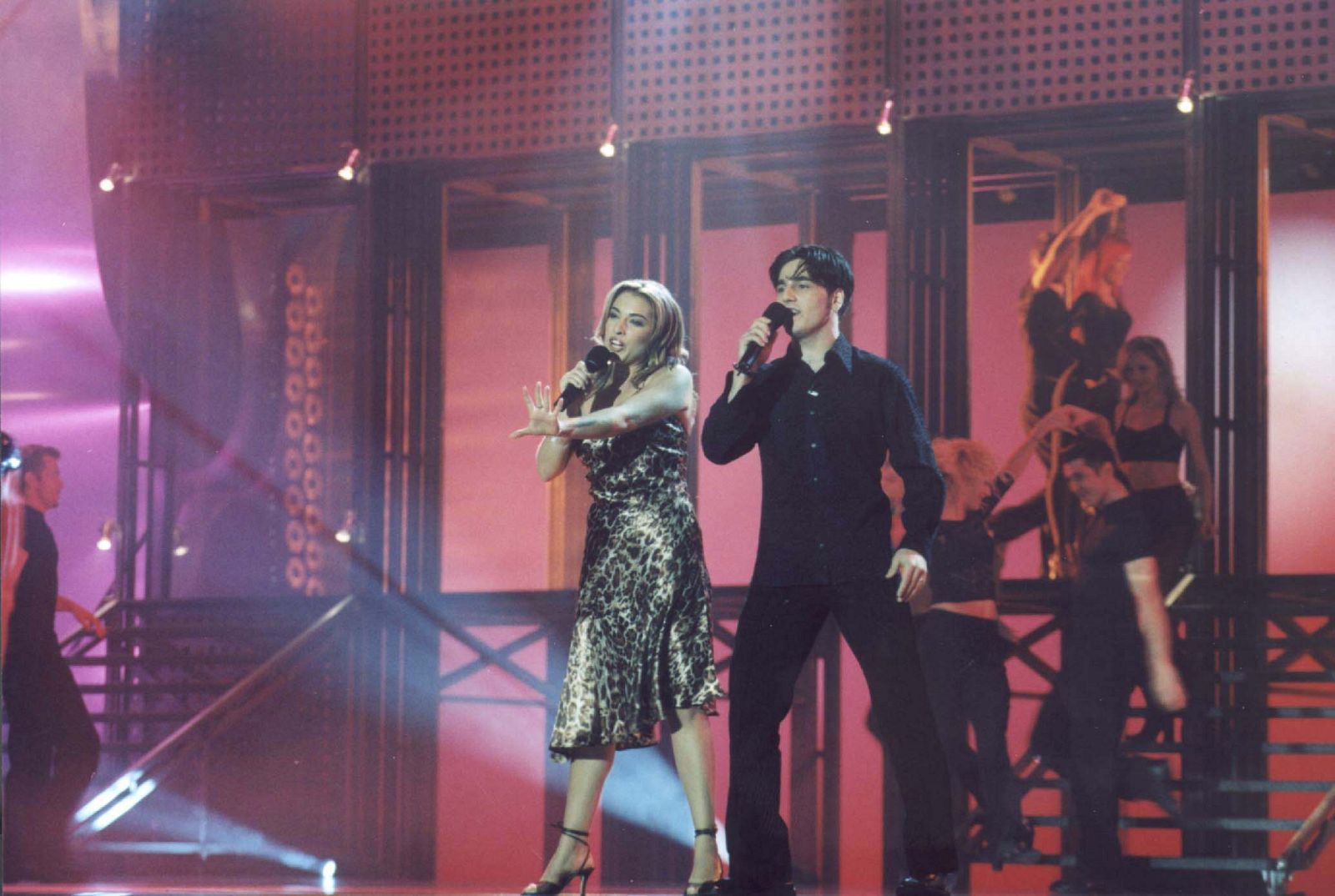 Gisela y David Bustamante en Operación Triunfo 1