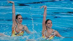 El dúo español de natación artística  logra el bronce en el Mundial de Doha