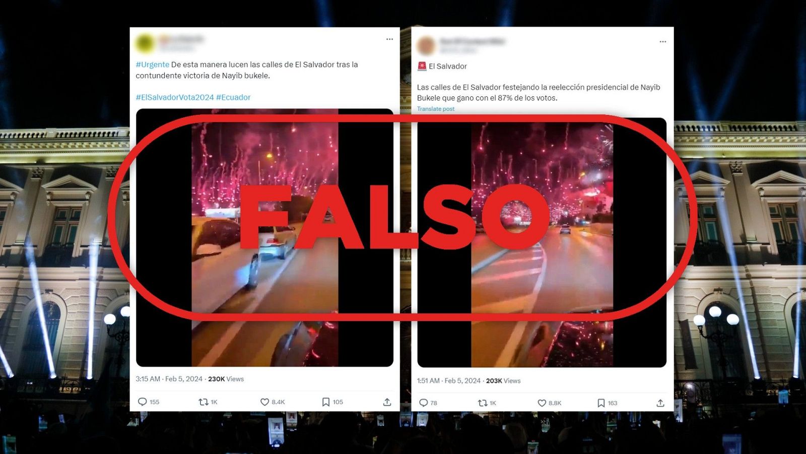 Elecciones en El Salvador: Este vídeo con cohetes artificiales no se graba tras la elección de Bukele, es Croacia en 2020