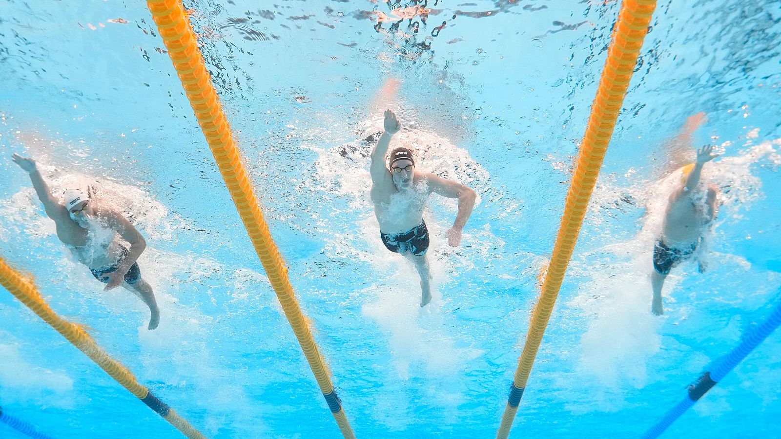 El australiano Elijah Winnington durante la prueba de 800 libre.