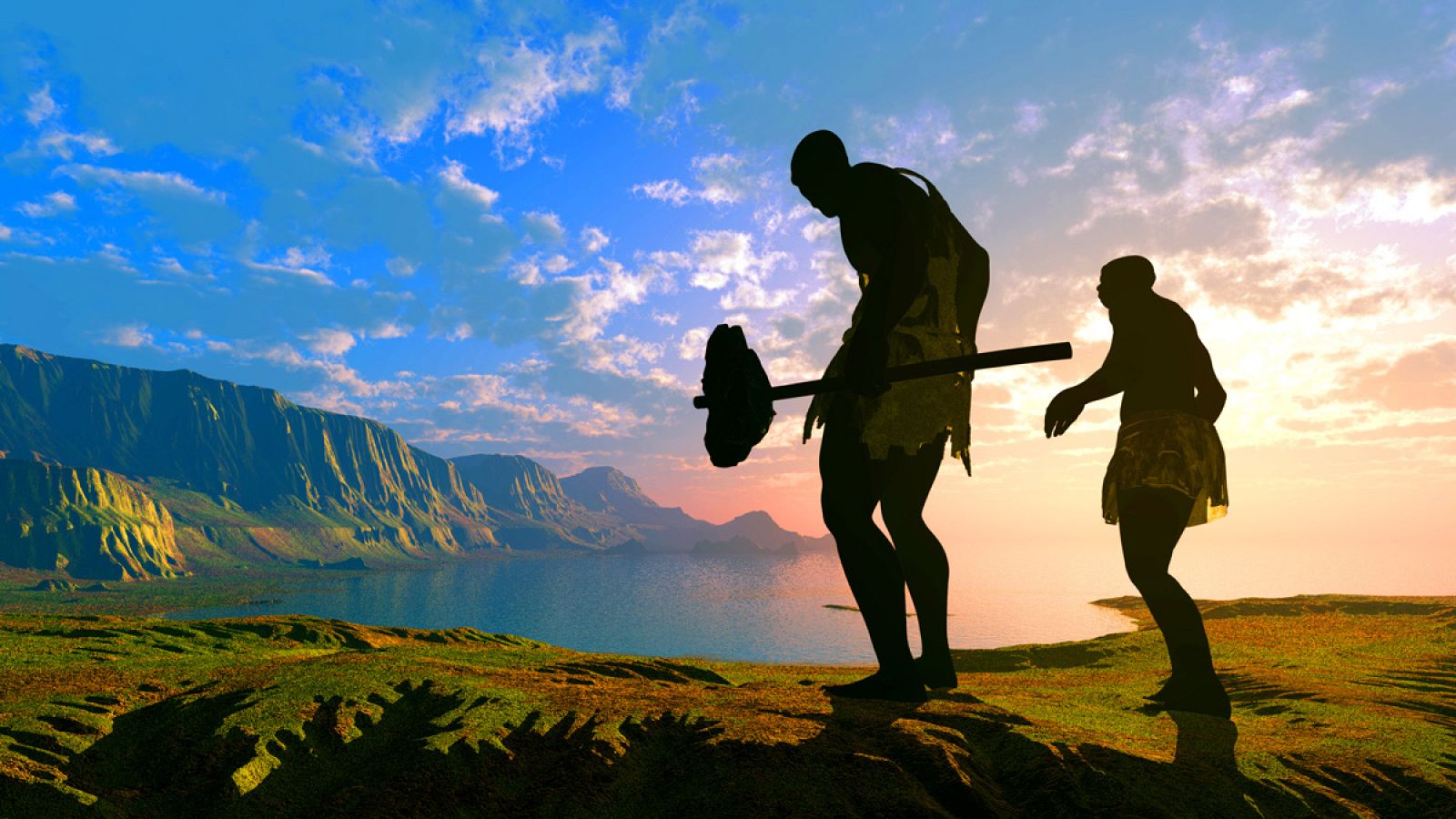 Recreación de hombres prehistóricos