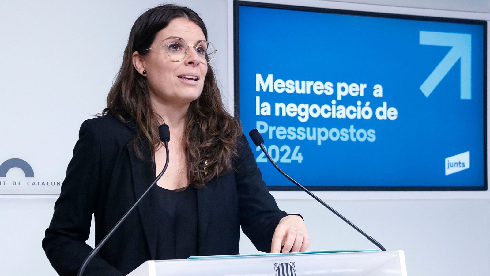La portaveu de Junts al Parlament, Mònica Sales, explica les propostes pels Pressupostos | ACN
