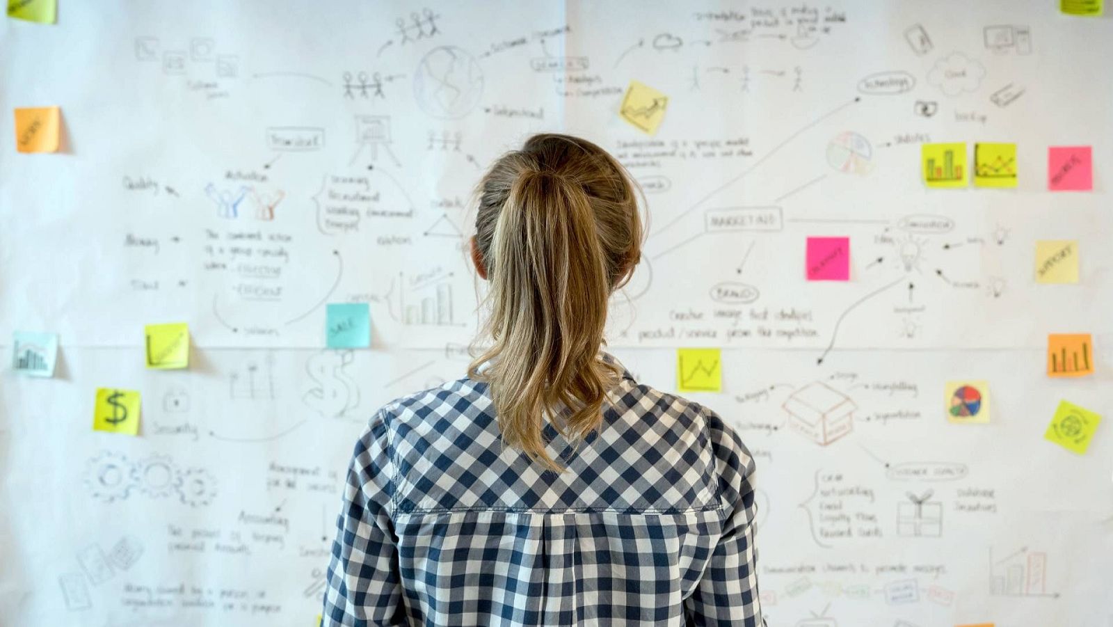 Joven frente a un mapa con ideas sobre su futuro