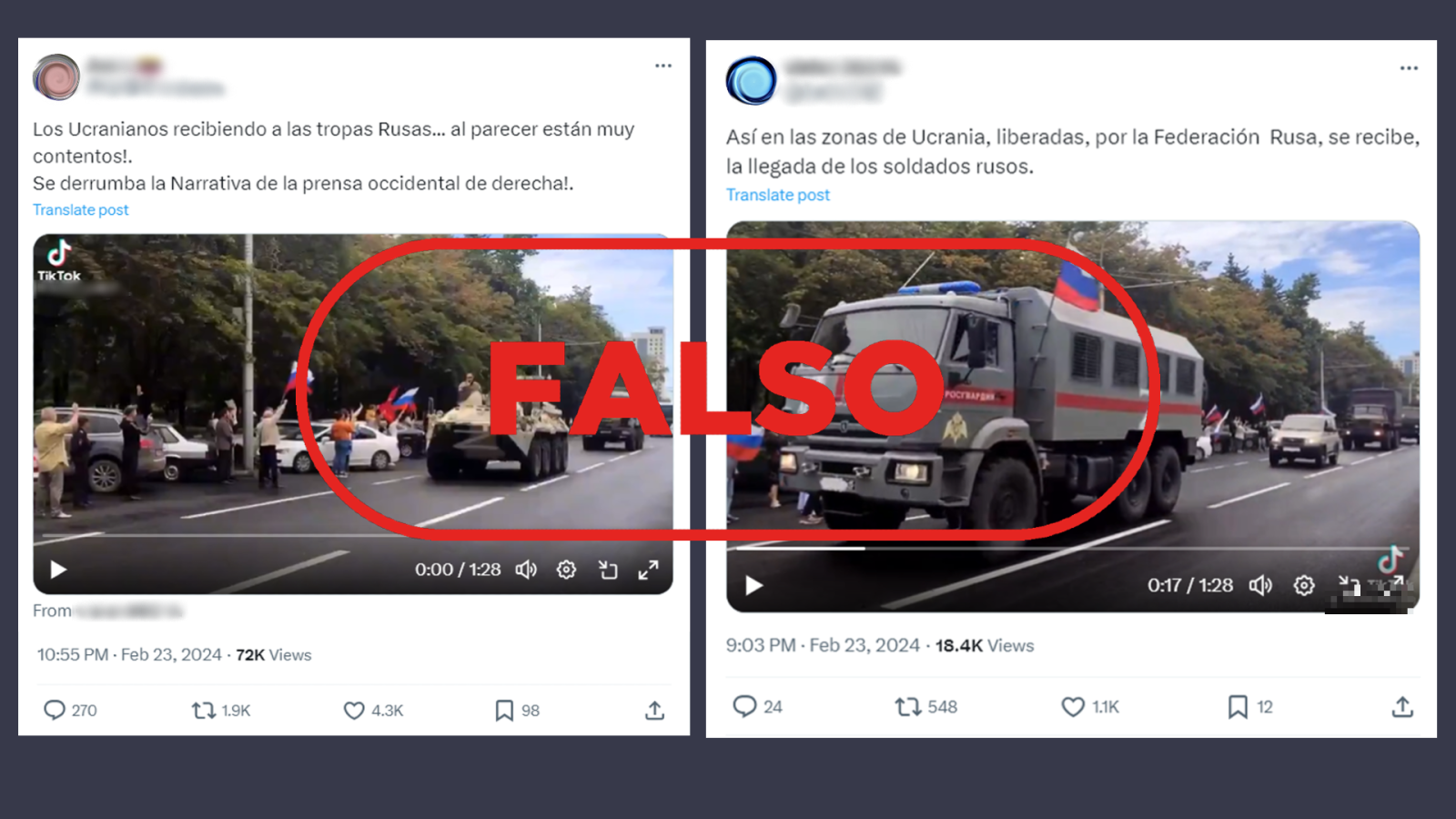 No son ucranianos recibiendo a las tropas rusas, es un vídeo de 2022 de familiares y amigos recibiendo a soldados en la región rusa de Stávropol