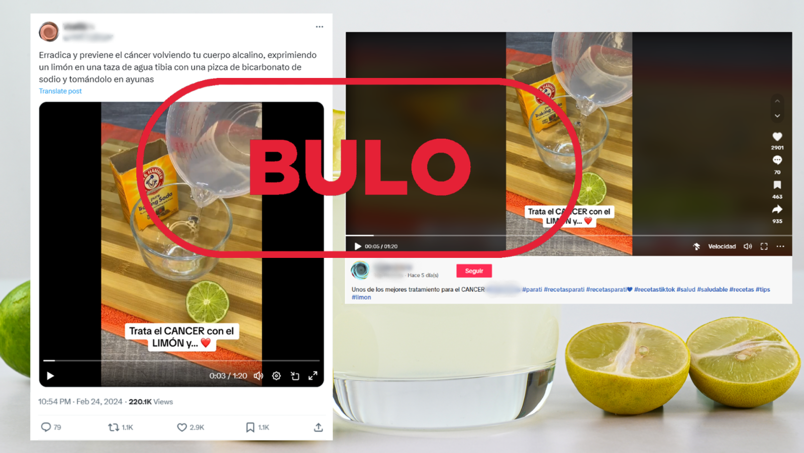 El zumo de limón no erradica ni previene el cáncer, es un bulo